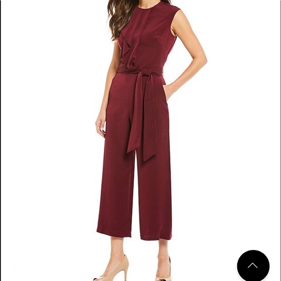 London Times Pants - ❤️LONDON TIMES RUFFLE CREPE SLEEVELESS TIE WAIST